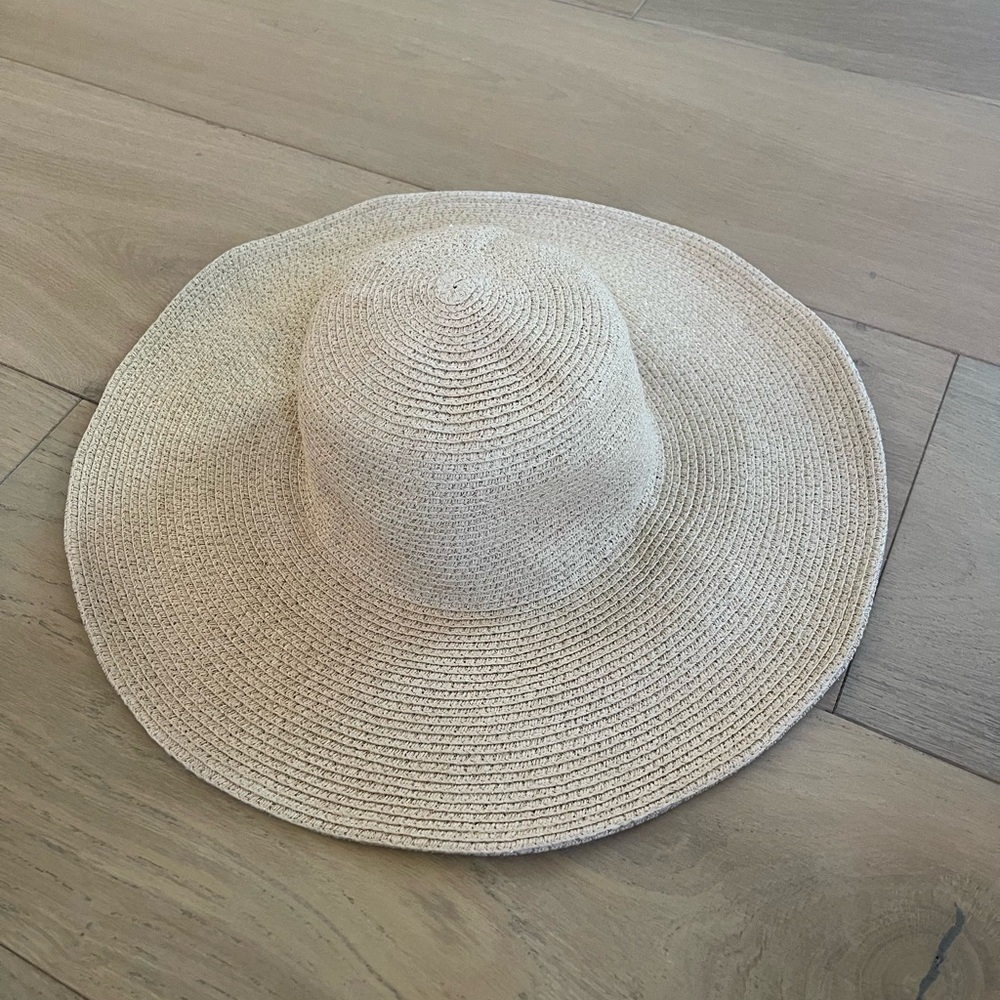 J. Crew Cream Wide-Brimmed Sun Hat